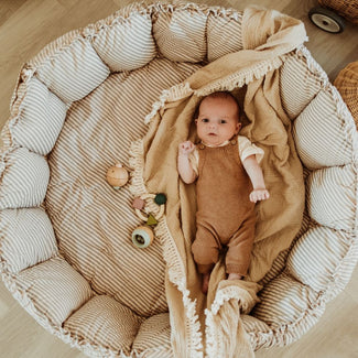 tapis d´éveil & cocon organic - stripes blue