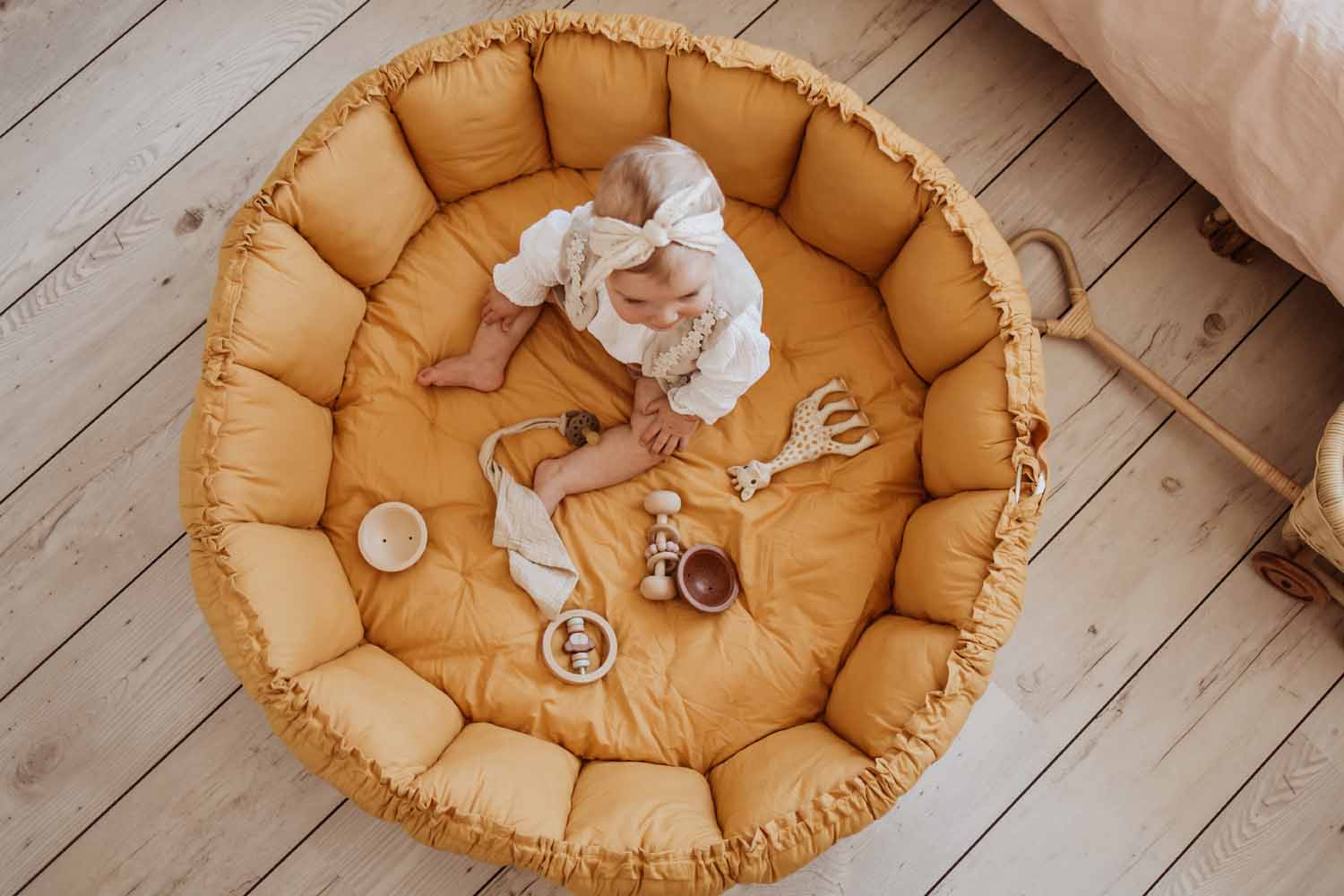 coco mustard organic tapis de jeu, cocon & organiseur
