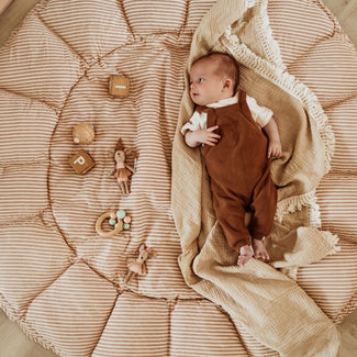 tapis d´éveil & cocon organic - stripes brown
