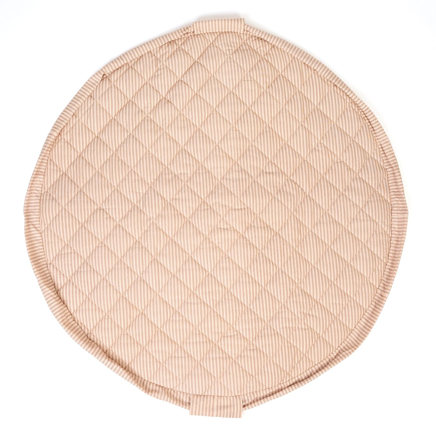 soft stripes brown organic babymat, open