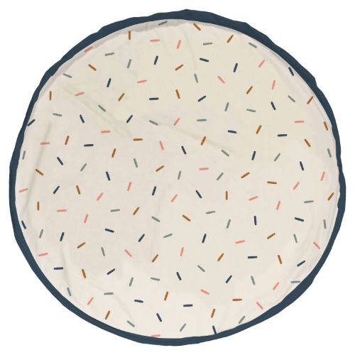 confetti toy storage bag and playmat, open, front side