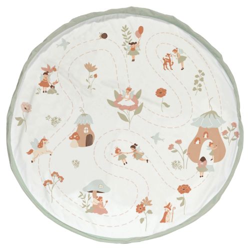 fairyworld toy storage bag and playmat, open, front side