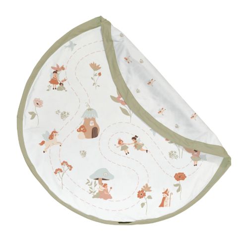 fairyworld toy storage bag and playmat, open, folded piece, front side