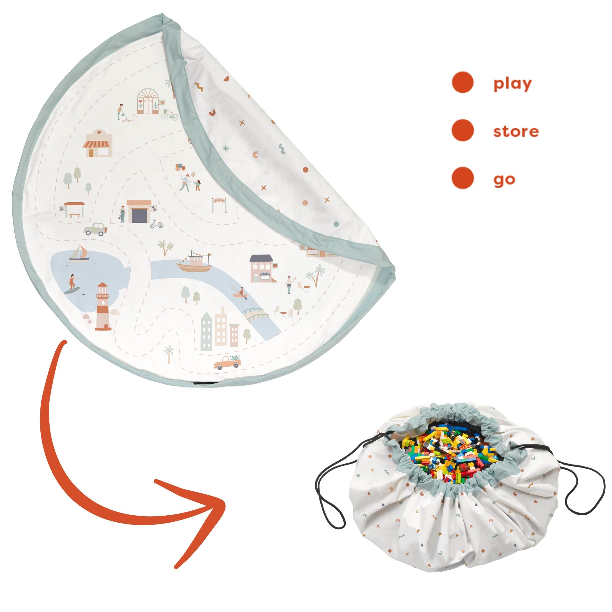 noomad original citymap tapis de jeu & sac de rangement