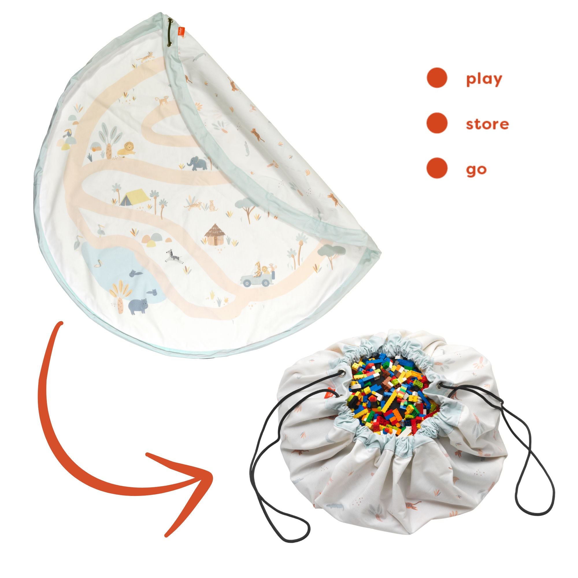 noomad original jungle tapis de jeu & sac de rangement