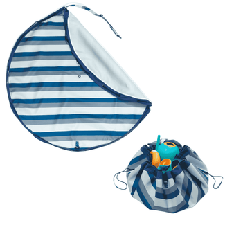 tapis de jeu & sac à jouets outdoor - blue/green stripes