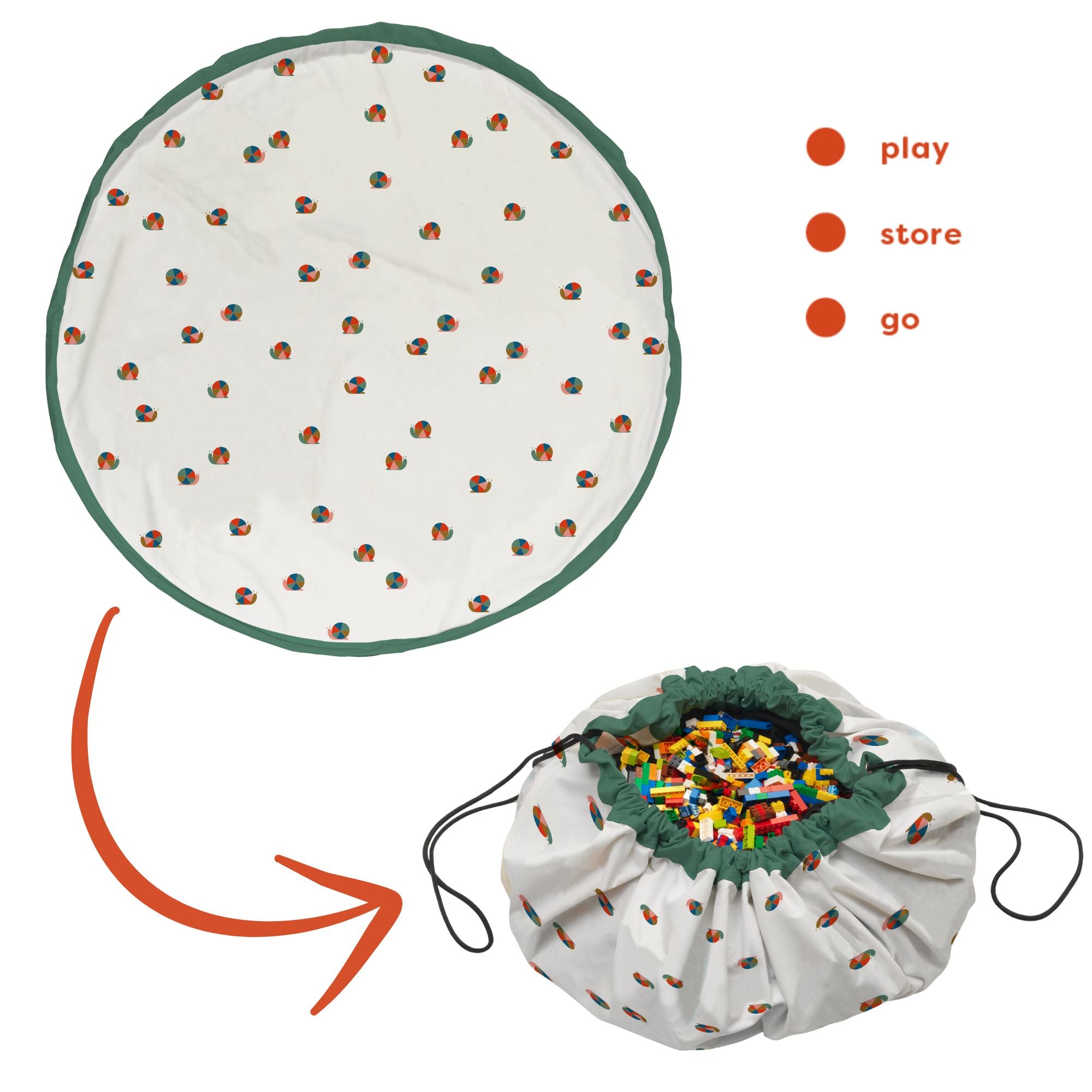noomad original snail tapis de jeu & sac de rangement
