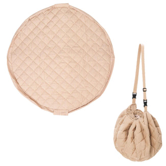 noomad soft stripes brown organic tapis d'éveil & sac