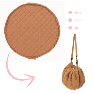 noomad soft tawny brown organic tapis d'éveil & sac