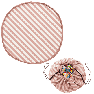 Tapis de jeu & sac à jouets - stripes new pink