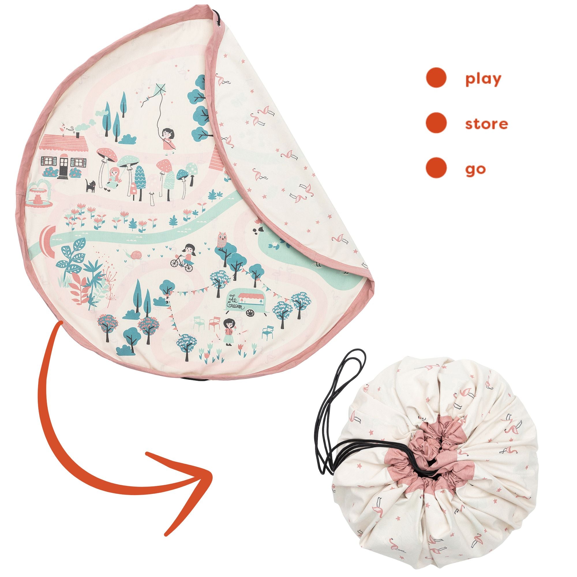 noomad original walk in a park tapis de jeu & sac de rangement