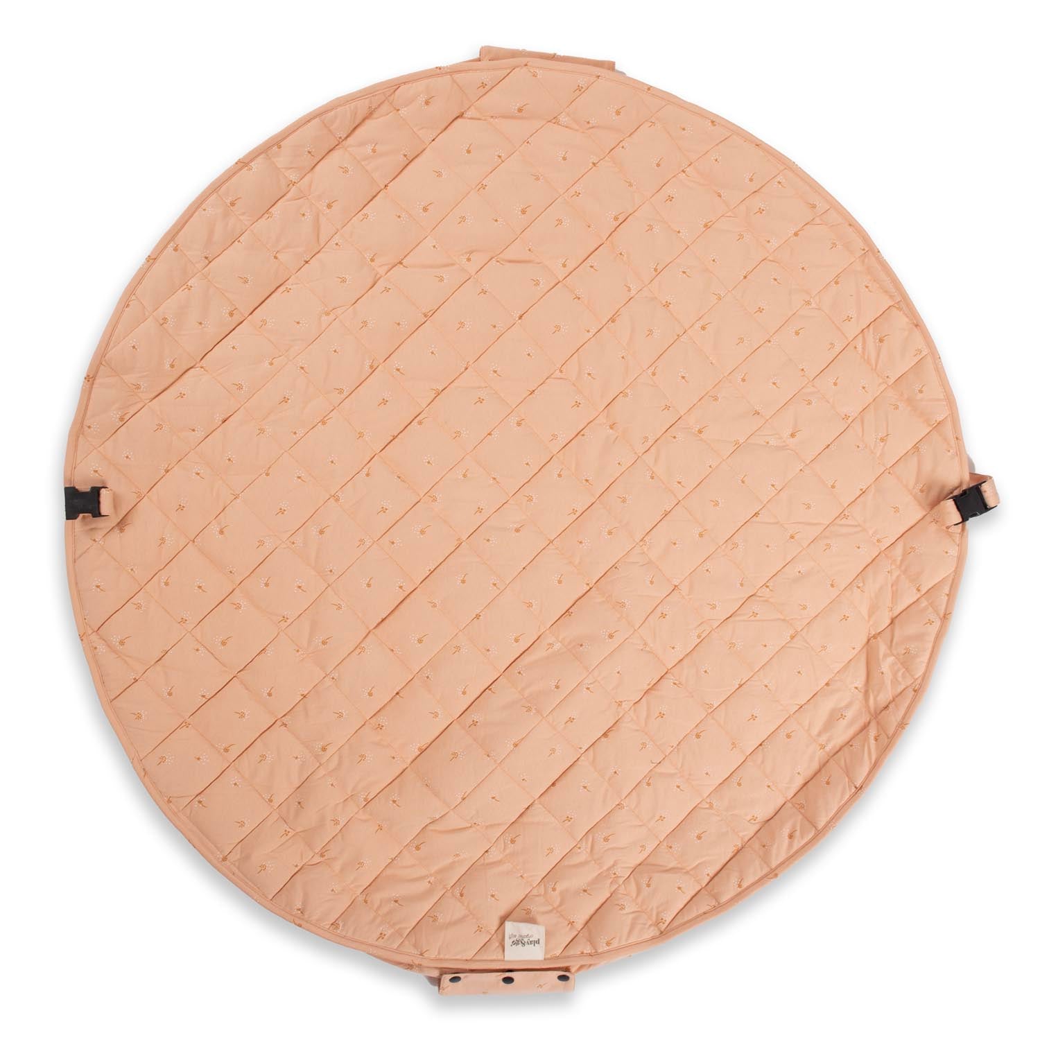 detail picture of Fleuri organic babymat, outside, buckles for closing the bag