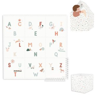 tapis puzzel, boîte de rangement & mini maison - alphabeth