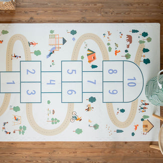 tiloo hopscotch puzzel, boîte de rangement et mini-maison