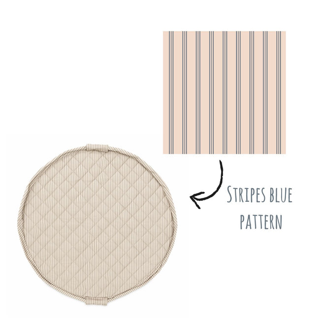 detauk of soft organic stripes blue babymat, stripes blue pattern