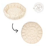 detail of bloom rabbit babymat, from crib to mat, label organic cotton