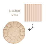 detail of bloom stripes brown babymat, stripes brown pattern