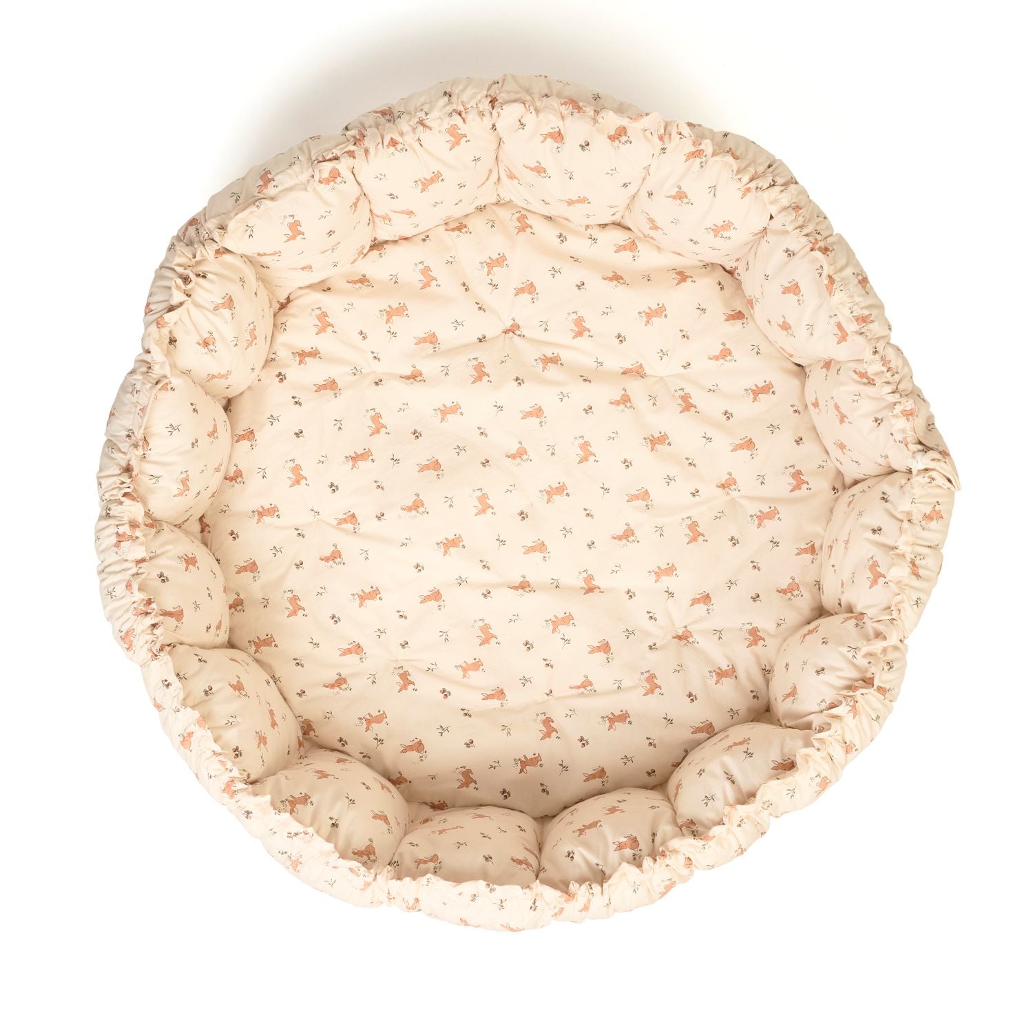 bloom rabbit babymat, crib, raised edges
