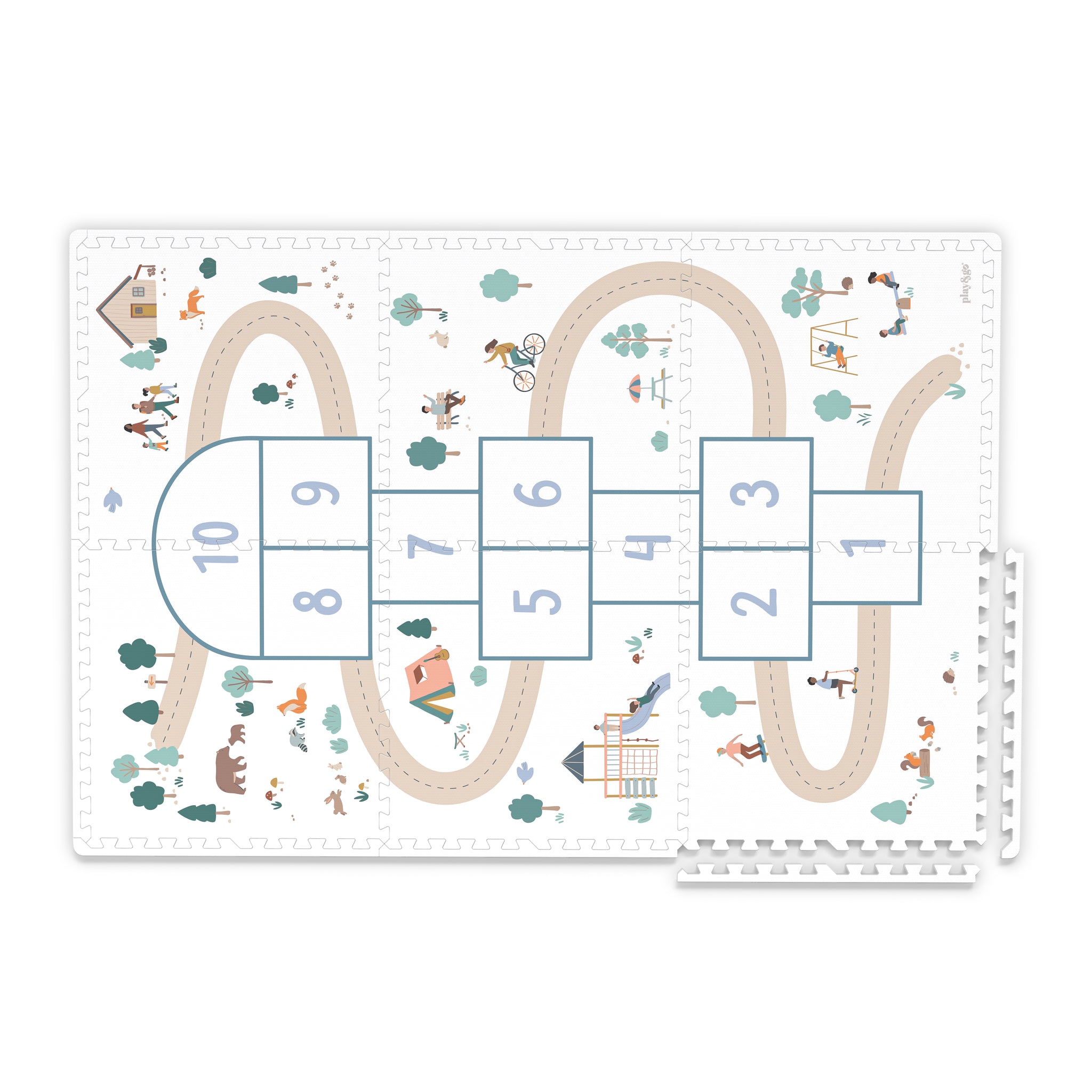 tiloo hopscotch, front view, detail edges