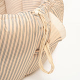 bloom stripes blue babymat, crib, raised edges, closure system