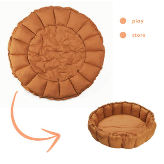 coco tawny brown organic tapis de jeu, cocon & organiseur