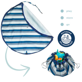 noomad outdoor blue/green stripes tapis de jeu & sac de rangement