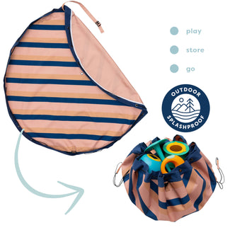 noomad outdoor mokka stripes tapis de jeu & sac de rangement