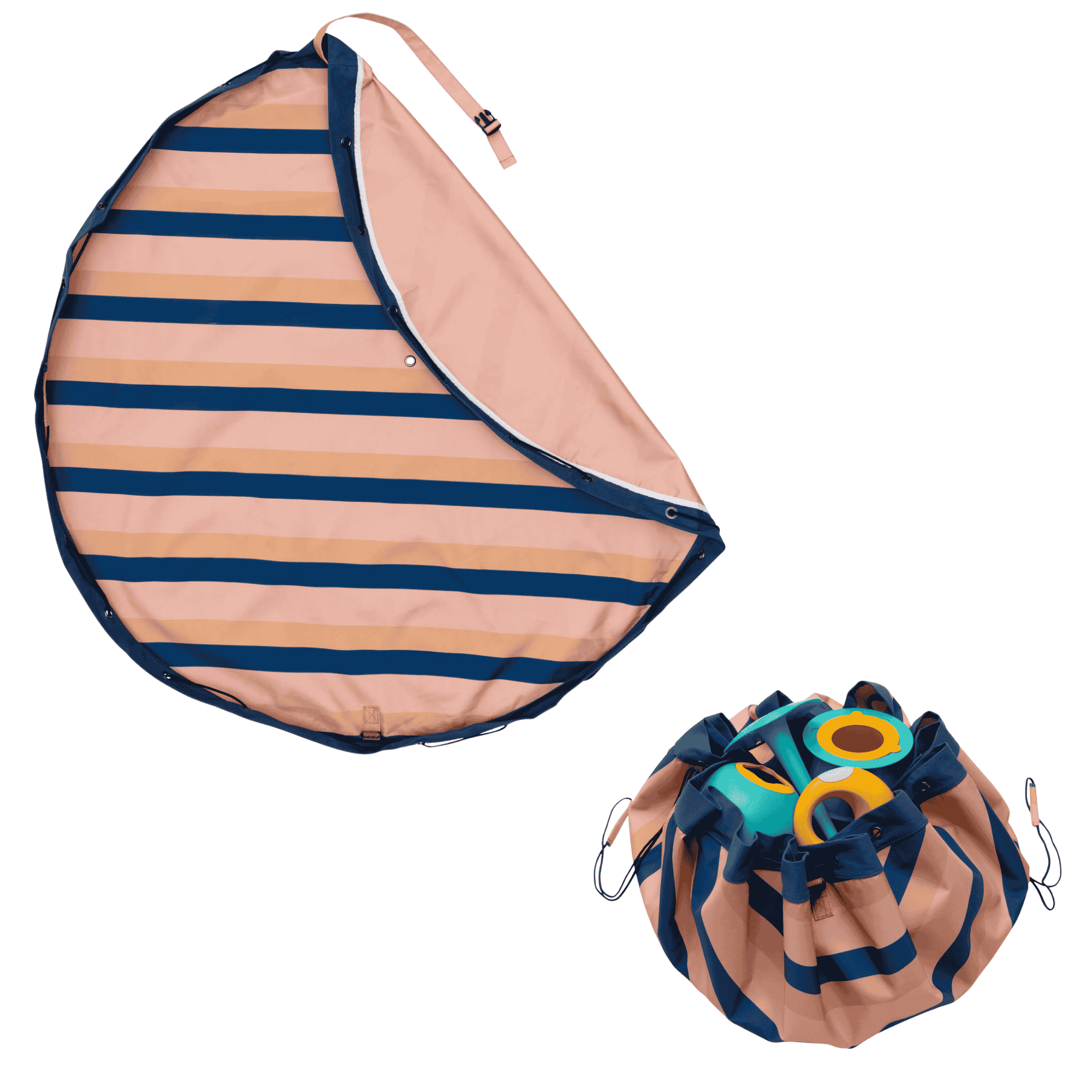 tapis de jeu & sac à jouets outdoor - mokka stripes