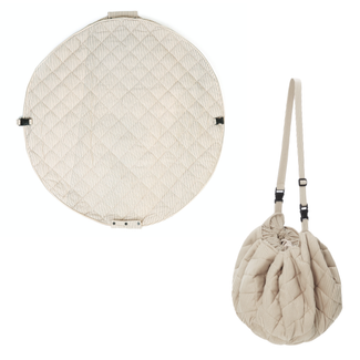 noomad soft stripes blue organic tapis d'éveil & sac