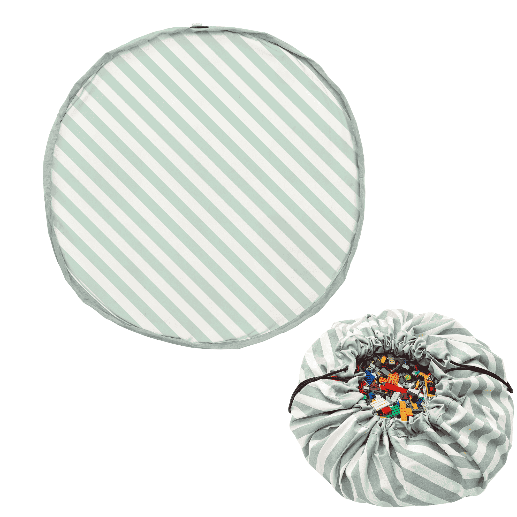  tapis de jeu & sac à jouets - stripes green