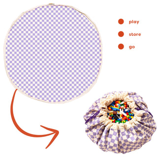 noomad original vichy purple tapis de jeu & sac de rangement