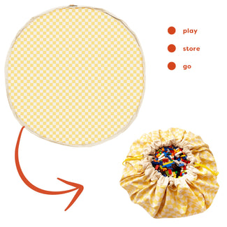 noomad original vichy yellow tapis de jeu & sac de rangement