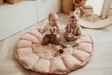 Bloom fleuri organic babymat, 2 children playing on open mat on floor in kidsroom