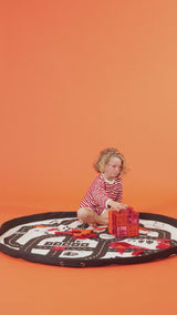  tapis de jeu & sac à jouets - stripes brown