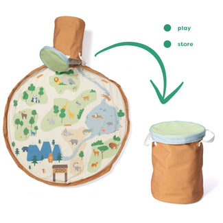 soo zoo tapis de jeu & panier de rangement
