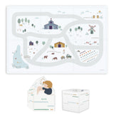 tapis puzzel, boîte de rangement & mini maison - ferme