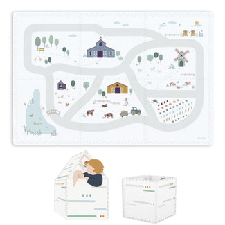 tapis puzzel, boîte de rangement & mini maison - ferme