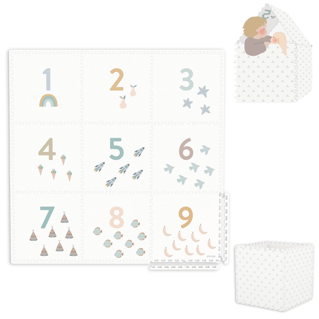 tapis puzzel, boîte de rangement & mini maison - numbers