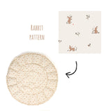 detail of bloom rabbit babymat, rabbit pattern