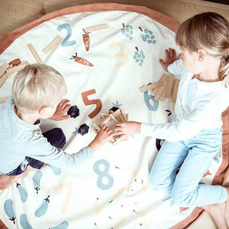 tapis de jeu & sac à jouets - veggie numbers