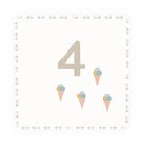 detail picture of numbers puzzlemat, number 4 and ice creams