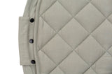 detail picture Meadow Green soft padded baby play mat and storage bag, drawstring and buttons