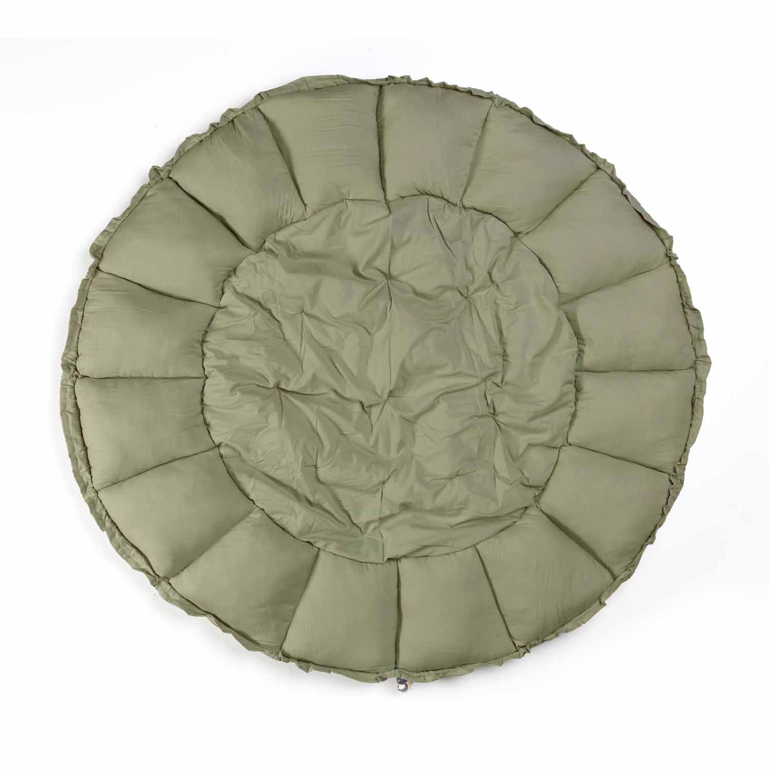 green baby mat, crib, flat