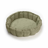 green baby mat, crib, raised edges