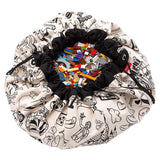 Play&Go storage bag and play mat, Omy Paris, filled with lego