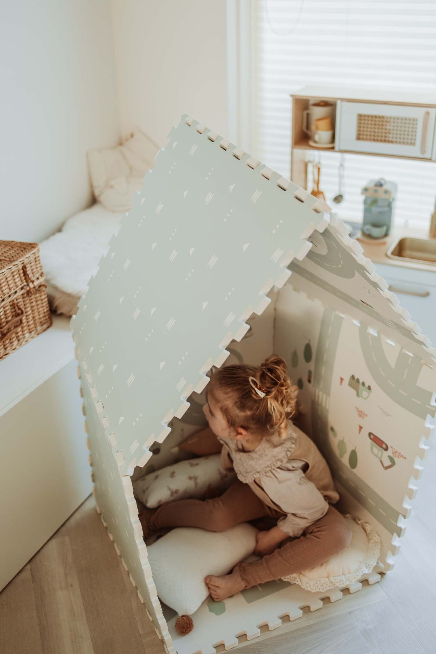 tapis puzzel, boîte de rangement & mini maison - roadmap